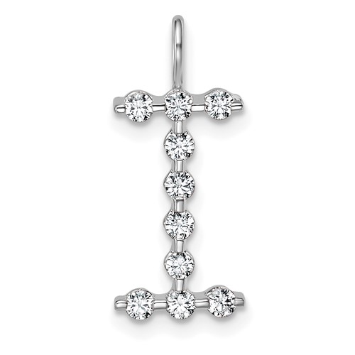 True Origin 14K White Gold 0.33 Carat Lab Grown Diamond VS+ F+ Complete Alphabet I Pendant
