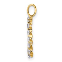 True Origin 14K Yellow Gold 0.38 Carat Lab Grown Diamond VS+ F+ Complete Alphabet J Pendant view 2