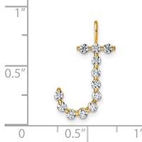 True Origin 14K Yellow Gold 0.38 Carat Lab Grown Diamond VS+ F+ Complete Alphabet J Pendant view 4