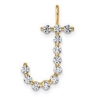 True Origin 14K Yellow Gold 0.38 Carat Lab Grown Diamond VS+ F+ Complete Alphabet J Pendant view 1