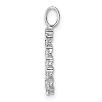 True Origin 14K White Gold 0.38 Carat Lab Grown Diamond VS+ F+ Complete Alphabet J Pendant view 2