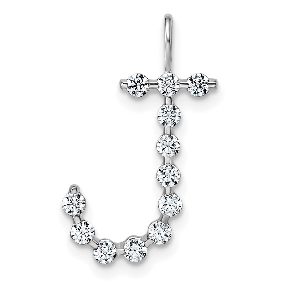 True Origin 14K White Gold 0.38 Carat Lab Grown Diamond VS+ F+ Complete Alphabet J Pendant