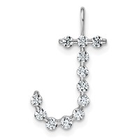 True Origin 14K White Gold 0.38 Carat Lab Grown Diamond VS+ F+ Complete Alphabet J Pendant view 1