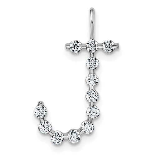 True Origin 14K White Gold 0.38 Carat Lab Grown Diamond VS+ F+ Complete Alphabet J Pendant