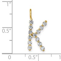 True Origin 14K Yellow Gold 0.38 Carat Lab Grown Diamond VS+ F+ Complete Alphabet K Pendant view 4