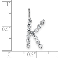 True Origin 14K White Gold 0.38 Carat Lab Grown Diamond VS+ F+ Complete Alphabet K Pendant view 4