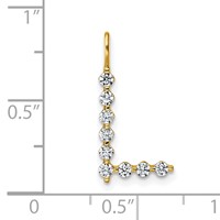 True Origin 14K Yellow Gold 0.33 Carat Lab Grown Diamond VS+ F+ Complete Alphabet L Pendant view 4