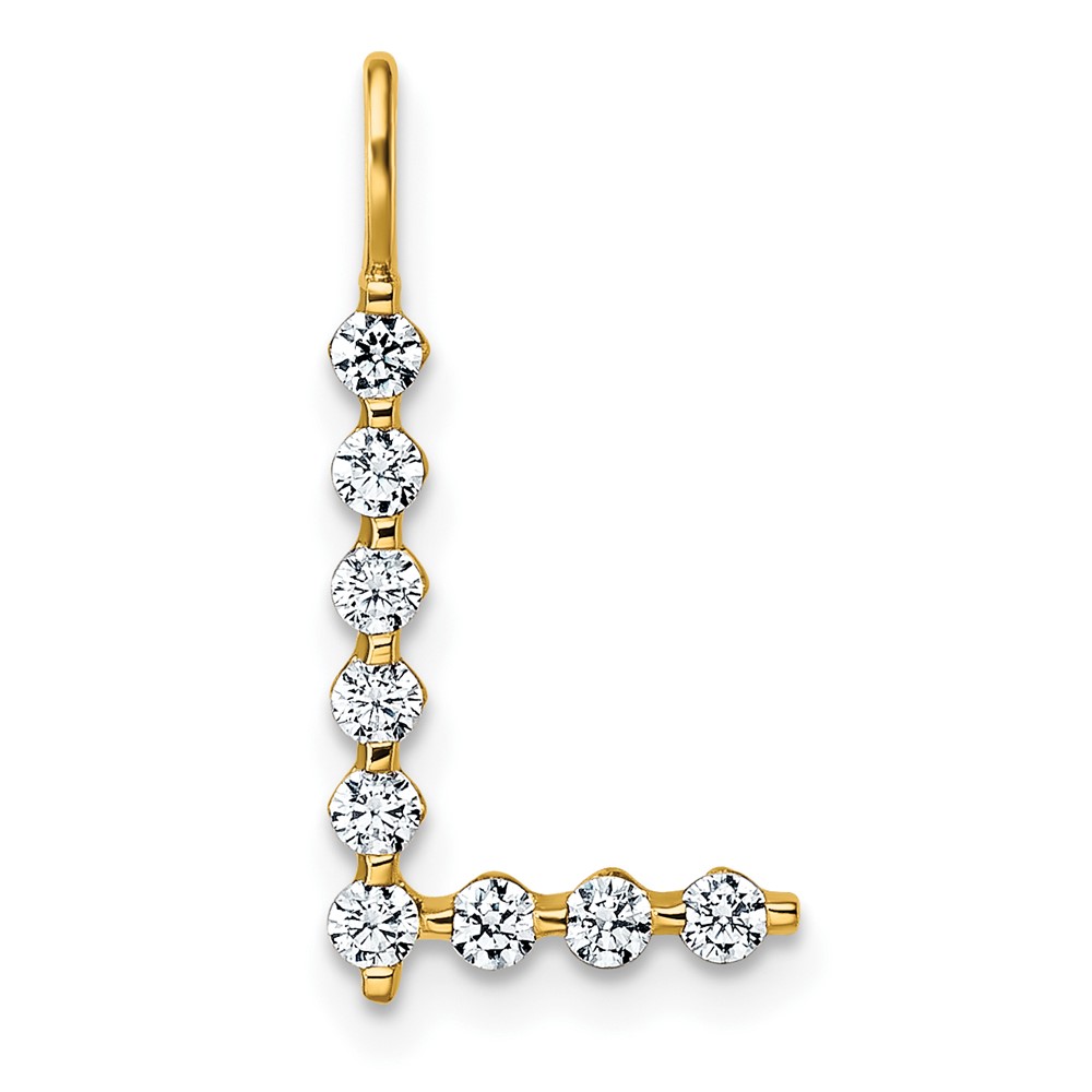 True Origin 14K Yellow Gold 0.33 Carat Lab Grown Diamond VS+ F+ Complete Alphabet L Pendant