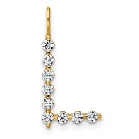 True Origin 14K Yellow Gold 0.33 Carat Lab Grown Diamond VS+ F+ Complete Alphabet L Pendant view 1
