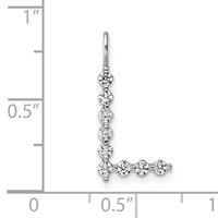 True Origin 14K White Gold 0.33 Carat Lab Grown Diamond VS+ F+ Complete Alphabet L Pendant view 4