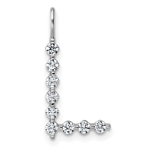True Origin 14K White Gold 0.33 Carat Lab Grown Diamond VS+ F+ Complete Alphabet L Pendant