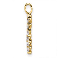 True Origin 14K Yellow Gold 0.62 Carat Lab Grown Diamond VS+ F+ Complete Alphabet M Pendant view 2