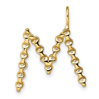 True Origin 14K Yellow Gold 0.62 Carat Lab Grown Diamond VS+ F+ Complete Alphabet M Pendant view 3