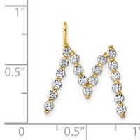 True Origin 14K Yellow Gold 0.62 Carat Lab Grown Diamond VS+ F+ Complete Alphabet M Pendant view 4