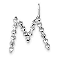 True Origin 14K White Gold 0.62 Carat Lab Grown Diamond VS+ F+ Complete Alphabet M Pendant view 3
