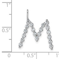True Origin 14K White Gold 0.62 Carat Lab Grown Diamond VS+ F+ Complete Alphabet M Pendant view 4