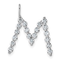 True Origin 14K White Gold 0.62 Carat Lab Grown Diamond VS+ F+ Complete Alphabet M Pendant view 1