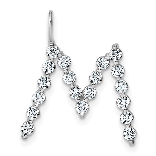 True Origin 14K White Gold 0.62 Carat Lab Grown Diamond VS+ F+ Complete Alphabet M Pendant