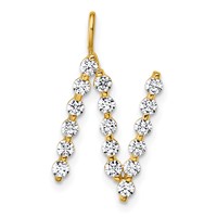True Origin 14K Yellow Gold 0.62 Carat Lab Grown Diamond VS+ F+ Complete Alphabet N Pendant view 1