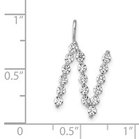 True Origin 14K White Gold 0.62 Carat Lab Grown Diamond VS+ F+ Complete Alphabet N Pendant view 4
