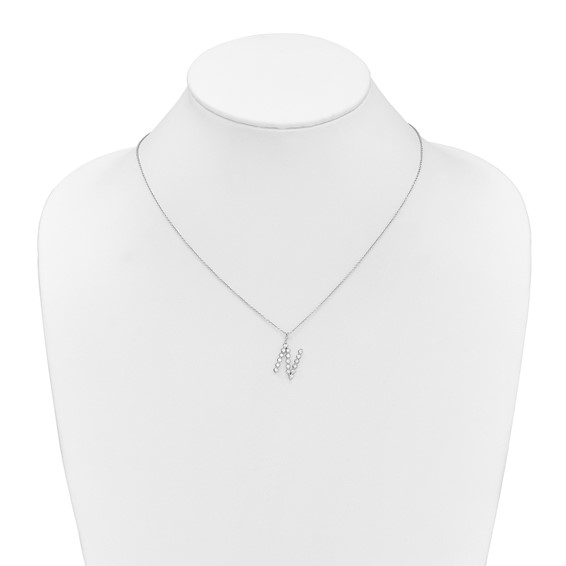 True Origin 14K White Gold 5/8 carat Lab Grown Diamond VS+ F+ Complete Alphabet N Pendant Necklace