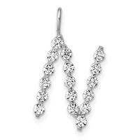 True Origin 14K White Gold 0.62 Carat Lab Grown Diamond VS+ F+ Complete Alphabet N Pendant view 1