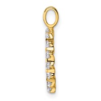 True Origin 14K Yellow Gold 0.50 Carat Lab Grown Diamond VS+ F+ Complete Alphabet O Pendant view 2
