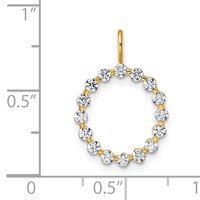 True Origin 14K Yellow Gold 0.50 Carat Lab Grown Diamond VS+ F+ Complete Alphabet O Pendant view 4