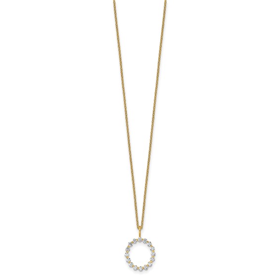 True Origin 14K Yellow Gold 1/2 carat Lab Grown Diamond VS+ F+ Complete Alphabet O Pendant Necklace