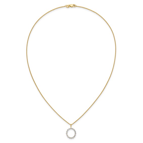 True Origin 14K Yellow Gold 1/2 carat Lab Grown Diamond VS+ F+ Complete Alphabet O Pendant Necklace