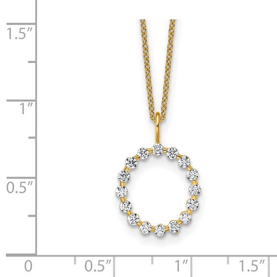 True Origin 14K Yellow Gold 1/2 carat Lab Grown Diamond VS+ F+ Complete Alphabet O Pendant Necklace
