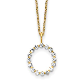 True Origin 14K Yellow Gold 1/2 carat Lab Grown Diamond VS+ F+ Complete Alphabet O Pendant Necklace