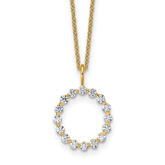 True Origin 14K Yellow Gold 1/2 carat Lab Grown Diamond VS+ F+ Complete Alphabet O Pendant Necklace