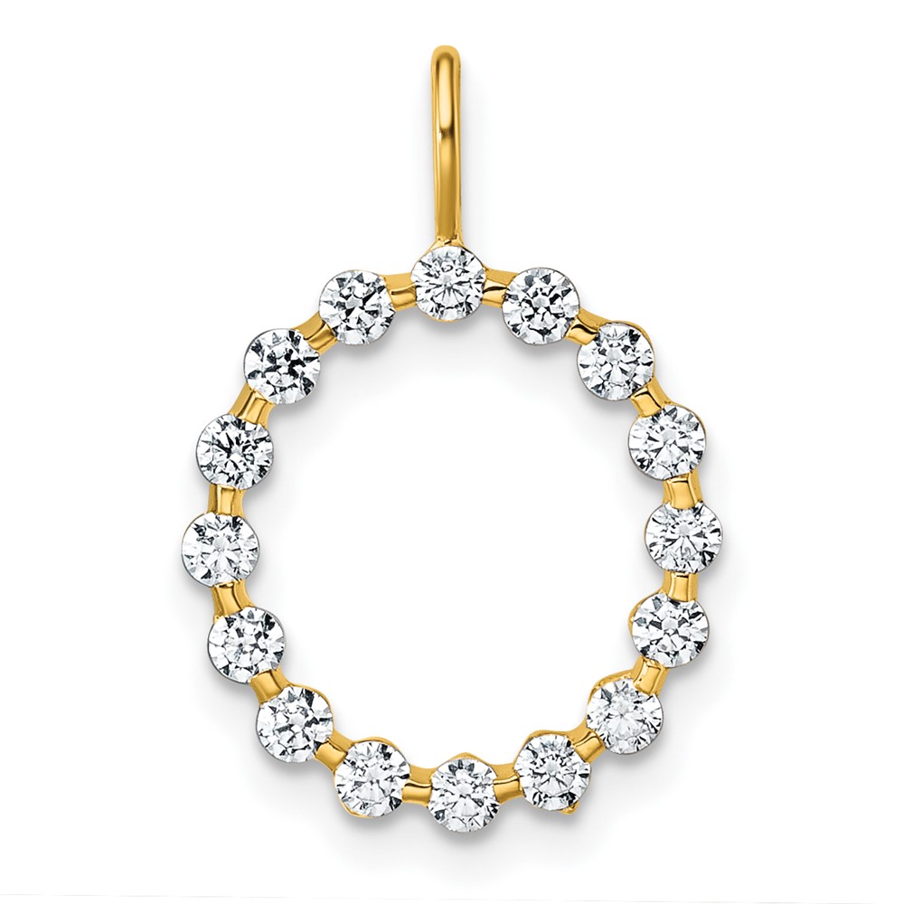 True Origin 14K Yellow Gold 0.50 Carat Lab Grown Diamond VS+ F+ Complete Alphabet O Pendant