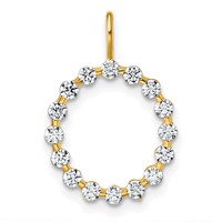 True Origin 14K Yellow Gold 0.50 Carat Lab Grown Diamond VS+ F+ Complete Alphabet O Pendant view 1