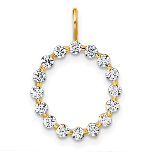 True Origin 14K Yellow Gold 0.50 Carat Lab Grown Diamond VS+ F+ Complete Alphabet O Pendant