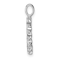 True Origin 14K White Gold 0.50 Carat Lab Grown Diamond VS+ F+ Complete Alphabet O Pendant view 2