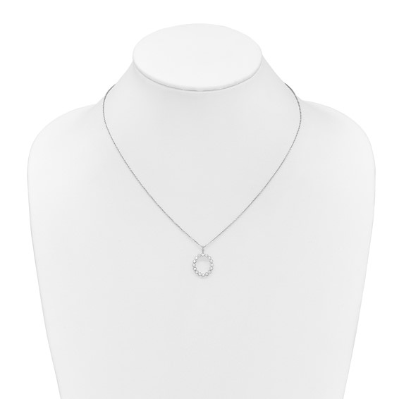 True Origin 14K White Gold 1/2 carat Lab Grown Diamond VS+ F+ Complete Alphabet O Pendant Necklace