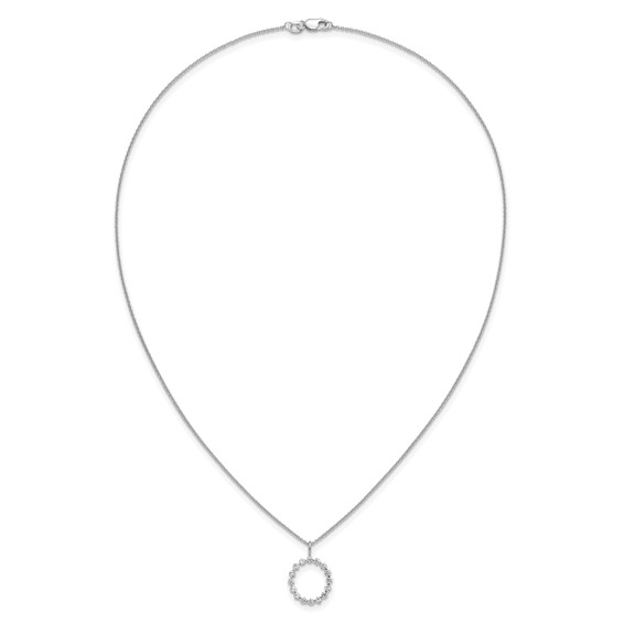 True Origin 14K White Gold 1/2 carat Lab Grown Diamond VS+ F+ Complete Alphabet O Pendant Necklace