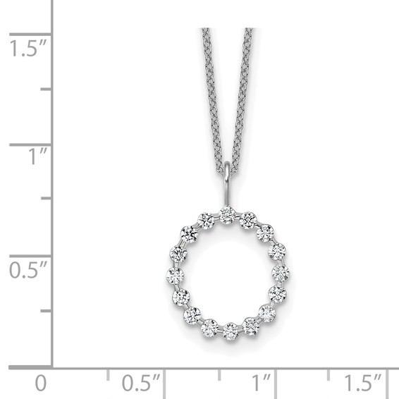 True Origin 14K White Gold 1/2 carat Lab Grown Diamond VS+ F+ Complete Alphabet O Pendant Necklace