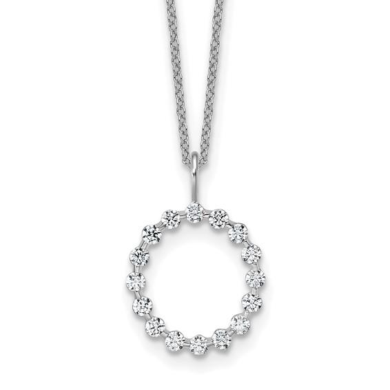 True Origin 14K White Gold 1/2 carat Lab Grown Diamond VS+ F+ Complete Alphabet O Pendant Necklace