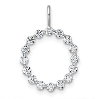 True Origin 14K White Gold 0.50 Carat Lab Grown Diamond VS+ F+ Complete Alphabet O Pendant view 1