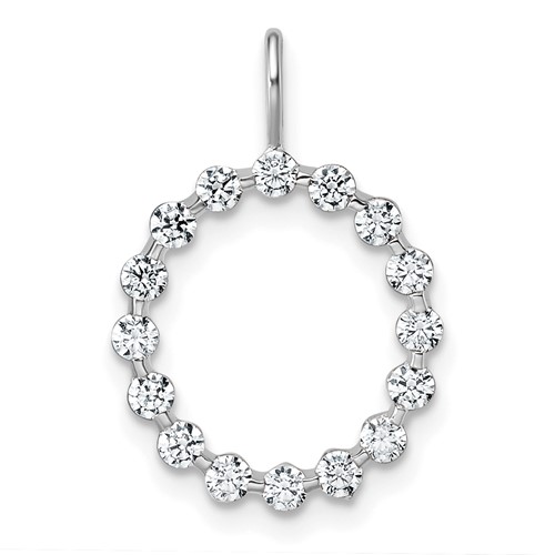 True Origin 14K White Gold 0.50 Carat Lab Grown Diamond VS+ F+ Complete Alphabet O Pendant