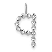 True Origin 14K White Gold 0.38 Carat Lab Grown Diamond VS+ F+ Complete Alphabet P Pendant view 3