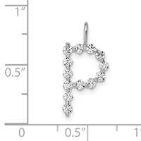 True Origin 14K White Gold 0.38 Carat Lab Grown Diamond VS+ F+ Complete Alphabet P Pendant view 4