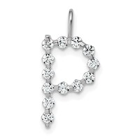 True Origin 14K White Gold 0.38 Carat Lab Grown Diamond VS+ F+ Complete Alphabet P Pendant view 1
