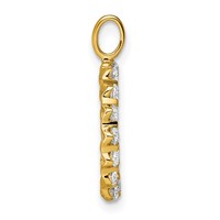 True Origin 14K Yellow Gold 0.62 Carat Lab Grown Diamond VS+ F+ Complete Alphabet Q Pendant view 2
