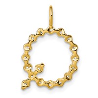 True Origin 14K Yellow Gold 0.62 Carat Lab Grown Diamond VS+ F+ Complete Alphabet Q Pendant view 3