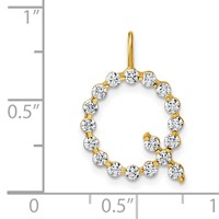 True Origin 14K Yellow Gold 0.62 Carat Lab Grown Diamond VS+ F+ Complete Alphabet Q Pendant view 4