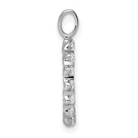 True Origin 14K White Gold 0.62 Carat Lab Grown Diamond VS+ F+ Complete Alphabet Q Pendant view 2